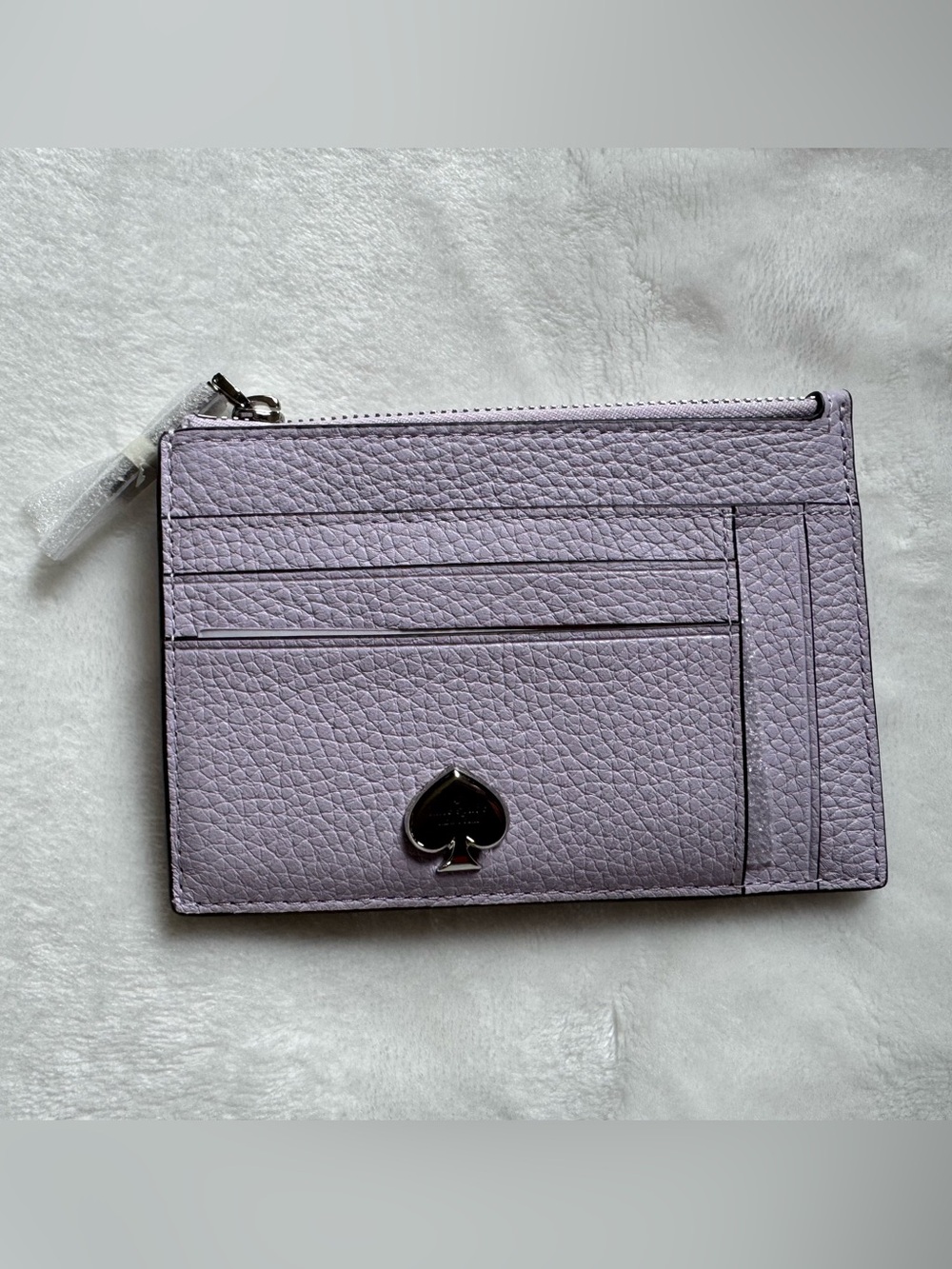 kate spade Lavender Pebbled Leather Card Pouch Wallet NWT